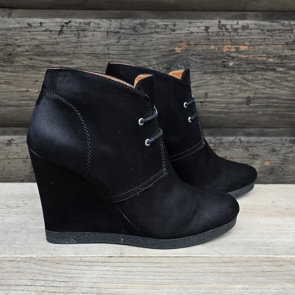 Nine West Next Win Y2K Revival City Chic Lace-Up Comfort Wedge 7.5M